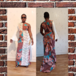Robe traine une manche en wax Etoile Tendance Robe traine une manche en wax Etoile Tendance